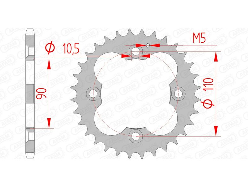 AFAM Steel Standard Rear Sprocket 92324 - 520