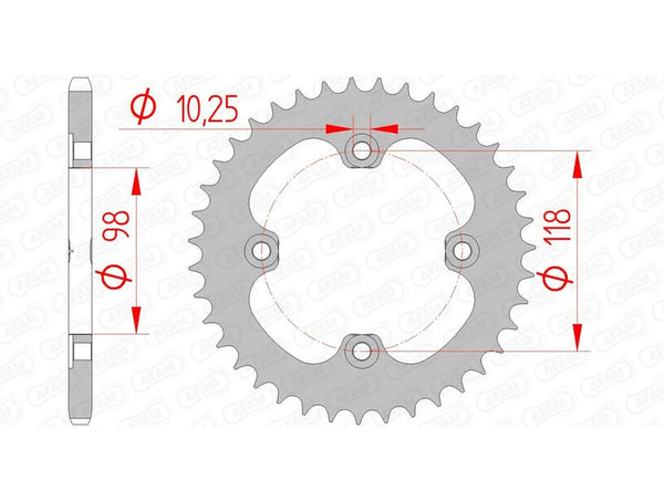 AFAM Steel Standard Rear Sprocket 92401 - 520 92401-42