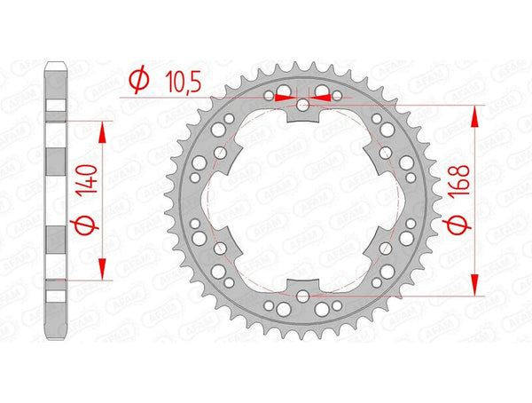 AFAM Steel Standard Rear Sprocket 92635 - 525 92635-47
