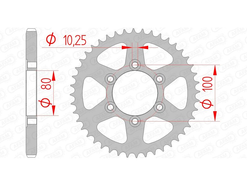 AFAM Steel Standard bakre kedjehjul 92666 - 525, designat för Voxan motorcyklar. Perfekt ersättningsdel med exakta mått och robust konstruktion.