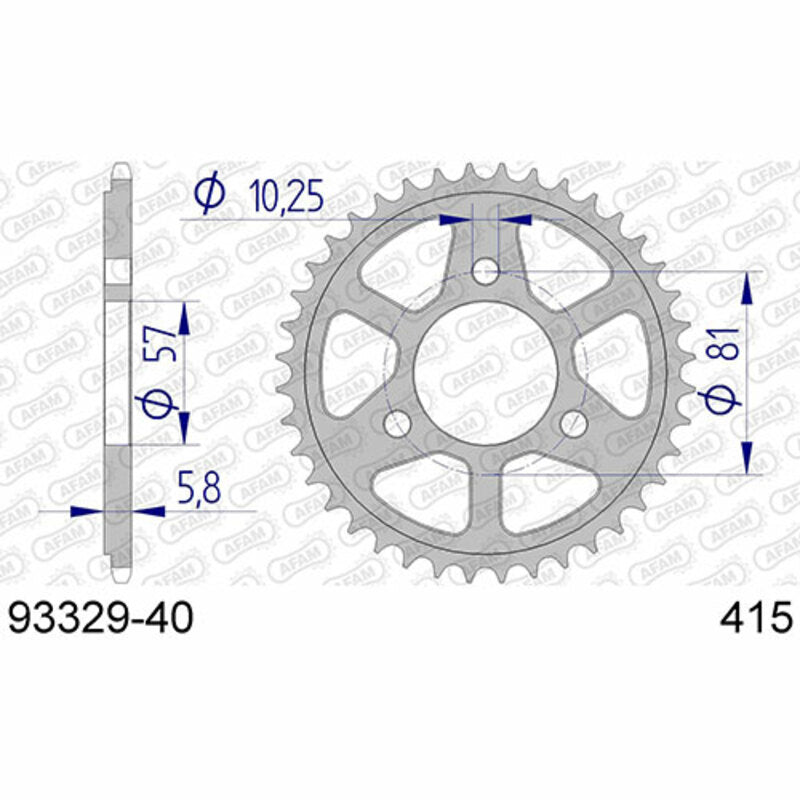 AFAM Aluminium Rear Sprocket 93329 - 415