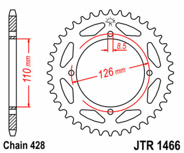 JT Sprock's Steel Standard Rear Sprock 1466 - 428 JTR1466.47