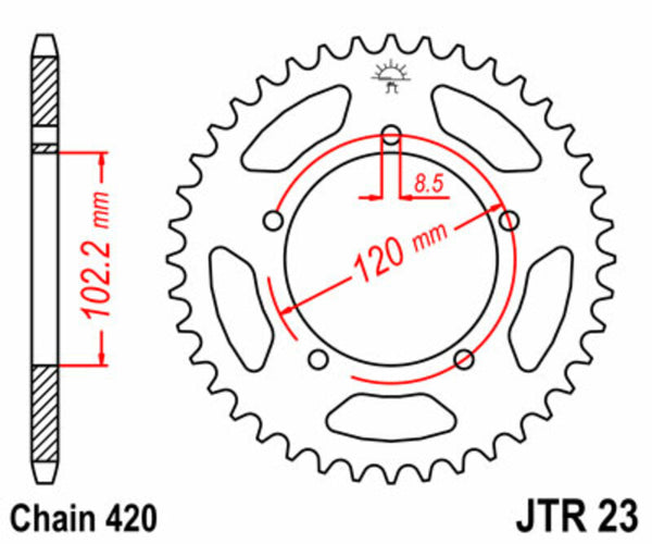 JT SPROCKETS Steel Standard Rear Sprocket 23 - 420 JTR23.47