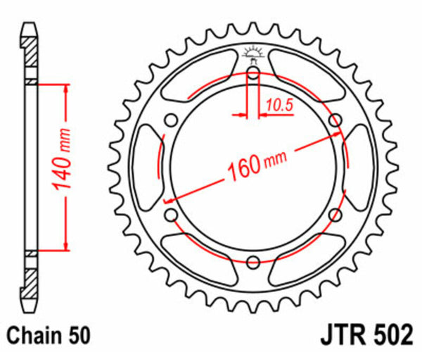 JT Sprock's Steel Standard Rear Sprock 502 - 530 JTR502.44