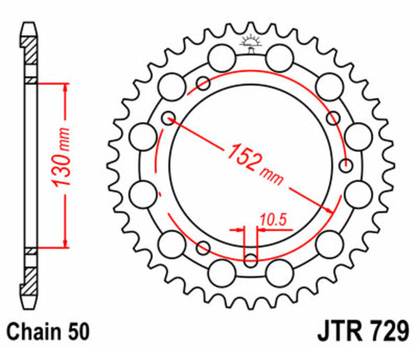 JT SPROCKETS Steel Standard Rear Sprocket 729 - 530 JTR729.46
