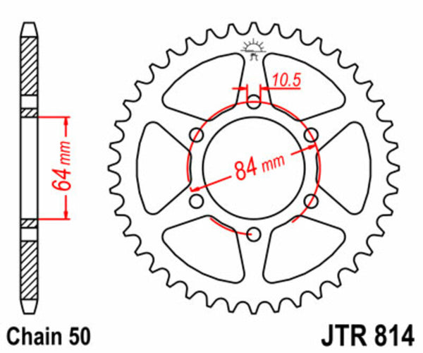JT SPROCKETS Steel Standard Rear Sprocket 814 - 530 JTR814.41