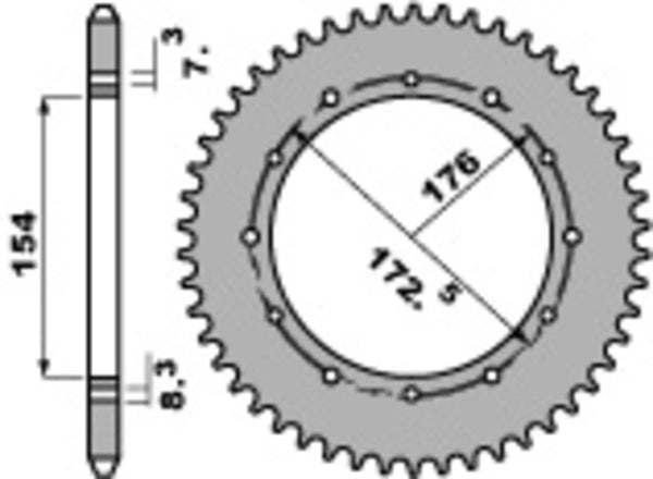 PBR Ultra-Light Aluminium Rear Sprocket 2S - 520 2S 47 L