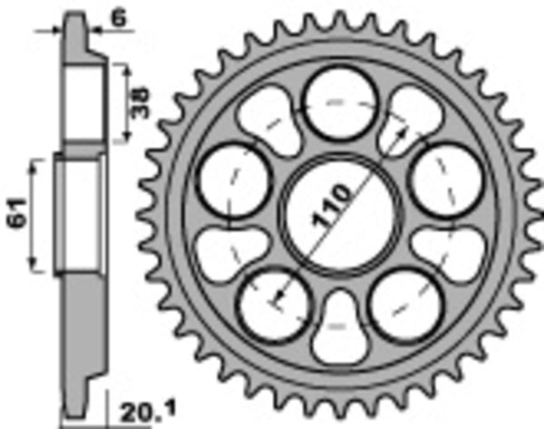PBR Ultra-Light Aluminium Hard Anodized Rear Sprocket 4420 - 520 4420 41 LD