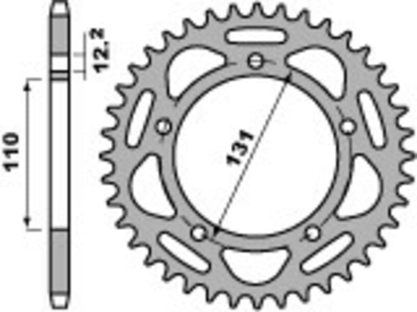 PBR Ultra-Light Aluminium Hard Anodized Rear Sprocket 4586 - 520 4586 46 LD