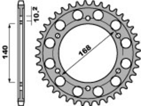 PBR Standard C45 Steel Rear Sprocket 4613 - 525 4613 47 C45