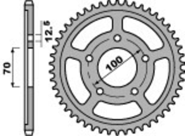 PBR Standard C45 Steel Rear Sprocket 4646 - 525 4646 45 C45