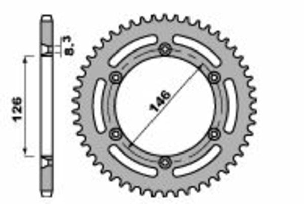 PBR Standard Steel Rear Sprocket 805 - 428 805 50 F