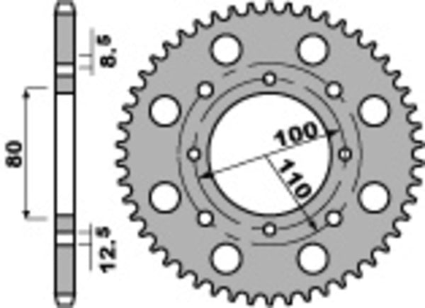 PBR Standard C45 Steel Rear Sprocket 819 - 520 819 41 C45