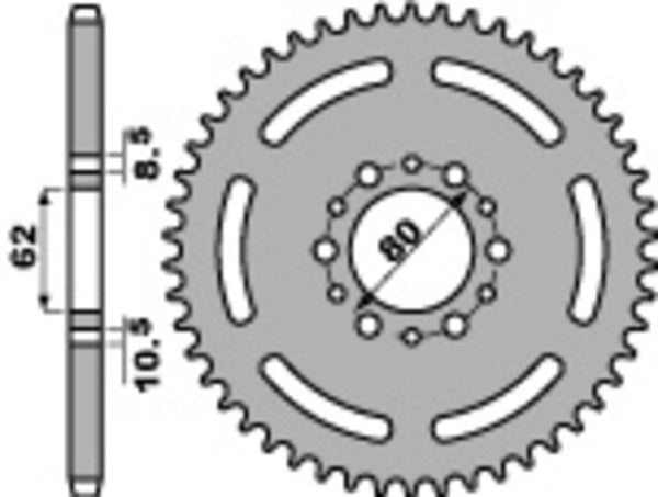 PBR Standard Steel Rear Sprocket 845 - 520 845 40 F