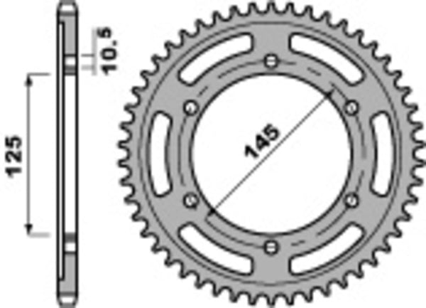PBR Standard C45 Steel Rear Sprocket 869 - 525 869 44 C45