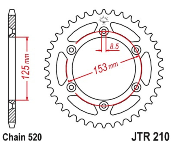 JT Sprock's Steel Standard Rear Sprock 210 - 520 JTR210.47SC