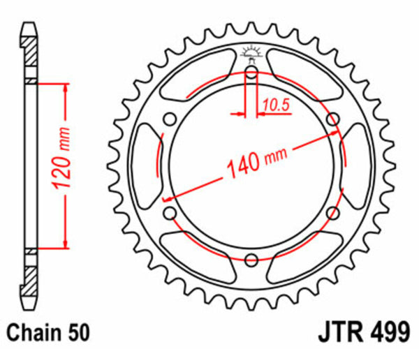JT SPROCKETS Steel Standard Rear Sprocket 499 - 530 JTR499.45