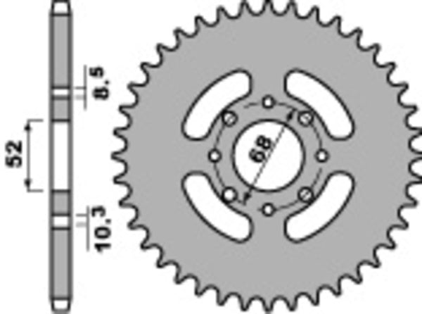 PBR Standard C45 Steel Rear Sprocket 802 - 428 802 50 C45