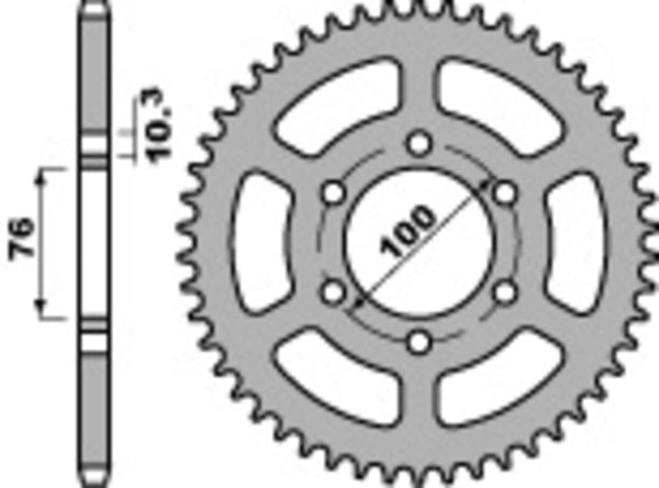 PBR Standard C45 Steel Rear Sprocket 823 - 520 823 48 C45