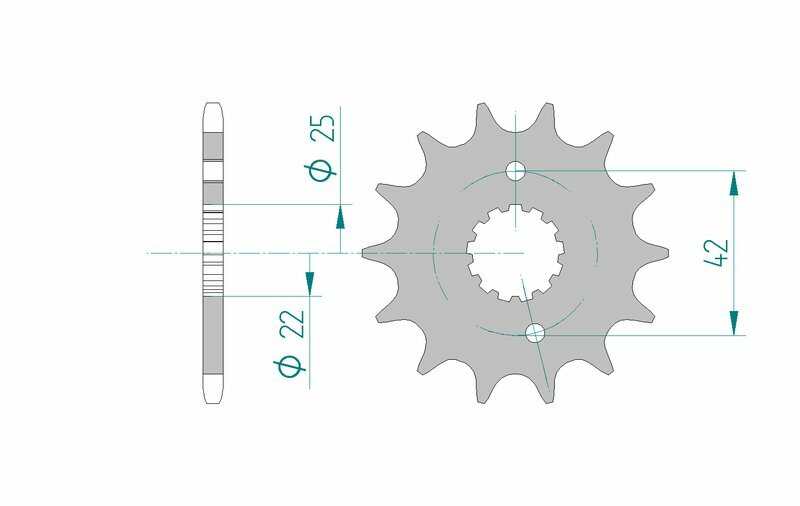 AFAM Steel Standard Front Sprocket 22304 - 520 i stål för Suzuki RG 250 Gamma 1986-1987. Hållbart framdrev med exakt passform och måttangivelser.