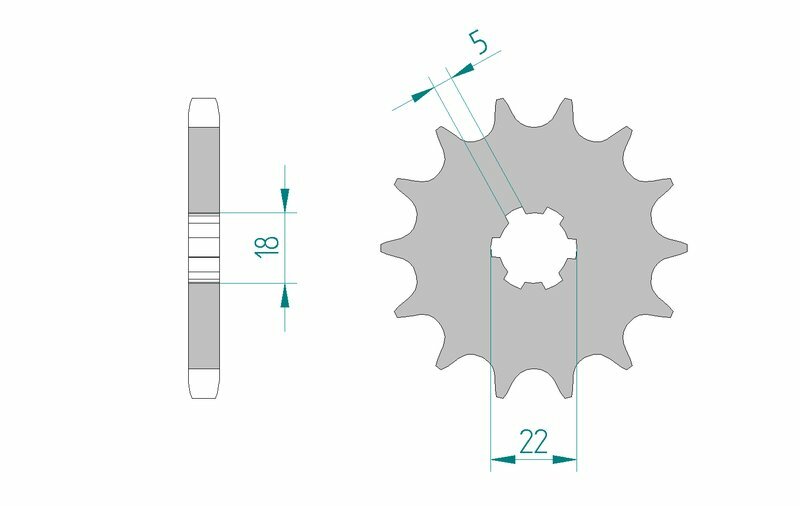 AFAM Steel Standard Front Sprocket 22501 - 530