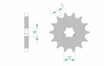 AFAM Steel Standard Front Sprocket 22501 - 530