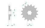 AFAM Steel Standard Front Sprocket 94117 - 428