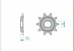 AFAM Steel Standard Framdrev 94123 - 420, ståldrev för KTM 50 SX och 65 SX. Hållbart framdrev med 11,5 mm tjocklek och 12 mm axelhål.