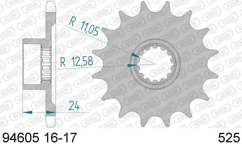 AFAM Steel Standard Front Sprocket 94605 - 525