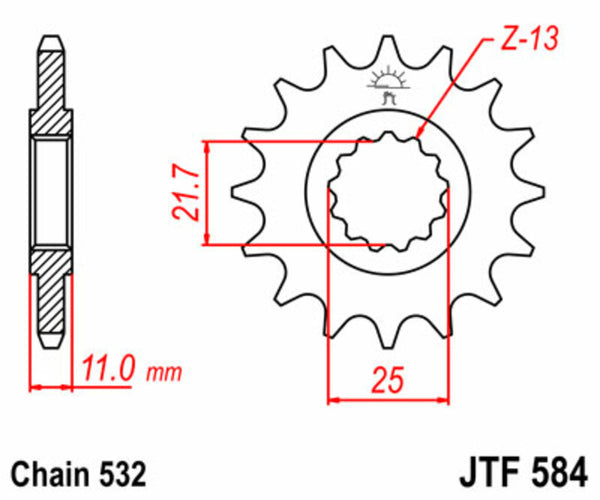 JT SPROCKETS Steel Standard Front Sprocket 584 - 532 JTF584.17