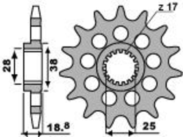 PBR Steel Standard Front Sprocket 2078 - 525 2078 14 18NC