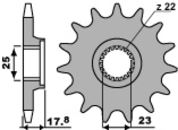 PBR Steel Standard Front Sprocket 2096 - 520 2096 16 18NC