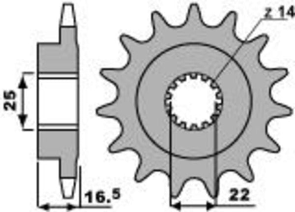 PBR Steel Standard Front Sprocket 2114 - 525 2114 15 18NC