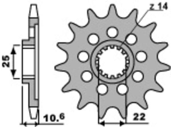 PBR Steel Standard Front Sprocket 2127 - 520 2127 14 18NC