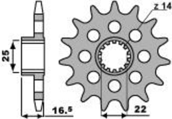 PBR Steel Standard Front Sprocket 2171 - 520 2171 14 18NC