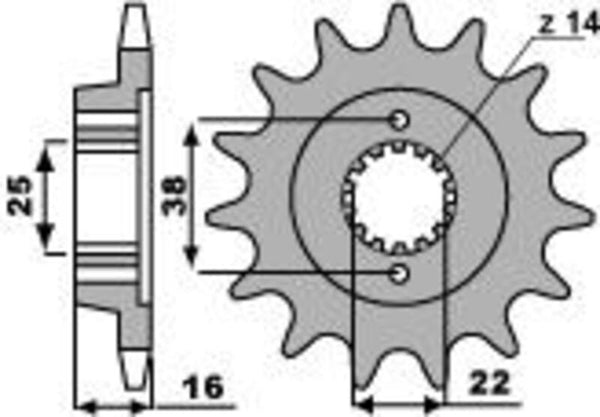PBR Steel Standard Front Sprocket 2222 - 525 2222 15 18NC
