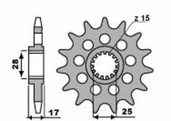PBR Steel Standard Front Sprocket 2250 - 520 2250 15 18NC