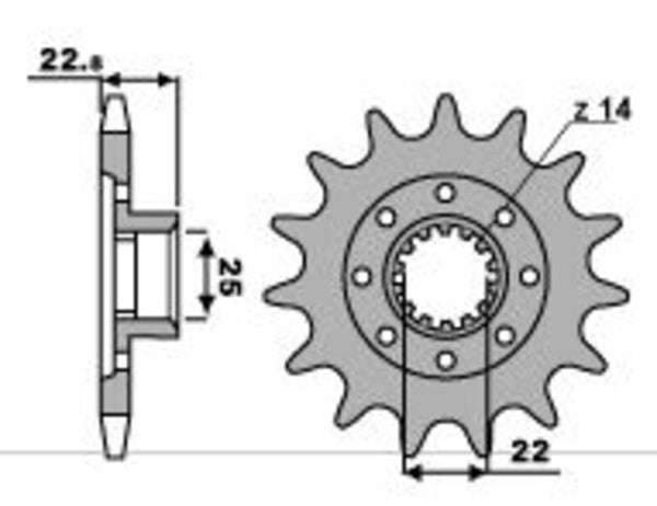 PBR Steel Standard Front Sprocket 2252 - 520 2252 16 18NC