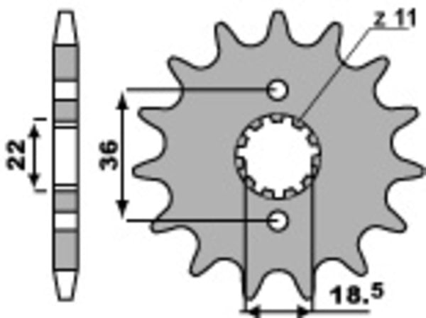 PBR Steel Standard Front Sprocket 2506 - 520 2506 13 18NC
