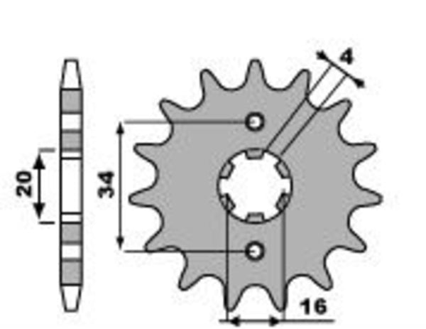 PBR Steel Standard Front Sprocket 263 - 428 263 13 18NC
