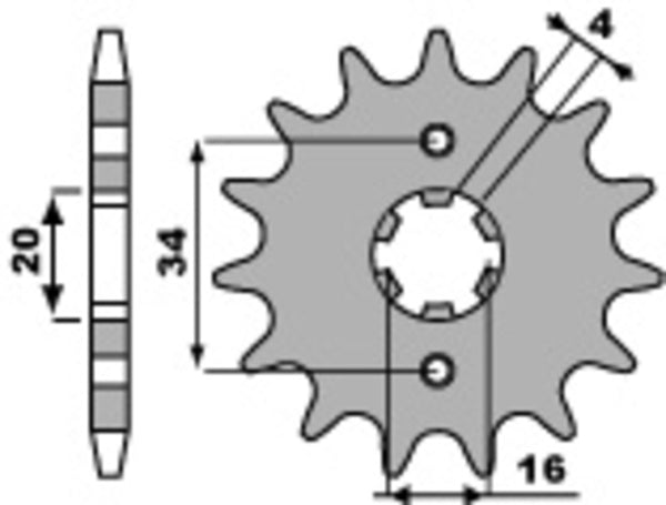 PBR Steel Standard Front Sprocket 263 - 428 263 14 18NC