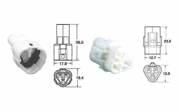 BIHR 3-pluggs anslutningsset Connectors 090 SMTO-serie OE Type Ø0,85mm²/1,25mm² – 5 set – 90SMTO.3P