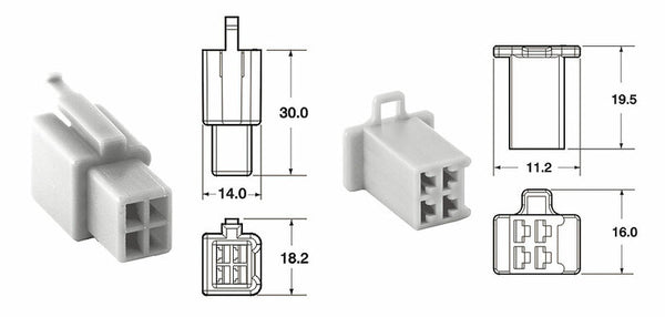 Bihr 4-Pluggs Connectors Set Connectors 110 ml oe Type Ø0.5mm²/0.85mm²-5 sets-110ml.4p