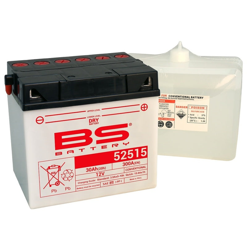 BS Battery Konventionellt Batteri med Syrapaket - 52515 (B60N30L-A)