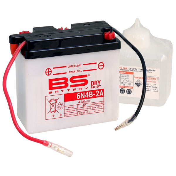 BS Battery Conventional Battery with Acid Pack - 6N4B-2A 