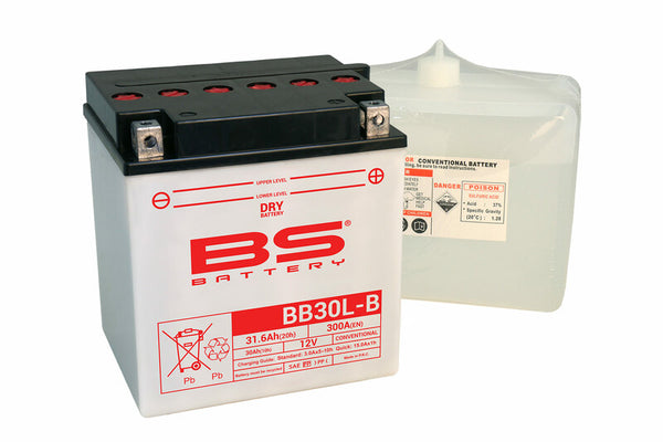 BS Battery High-Performance Battery with Acid Package - BB30L-B 