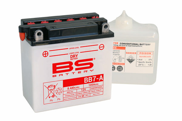 BS Battery High-Performance Battery with Acid Package - BB7-A 