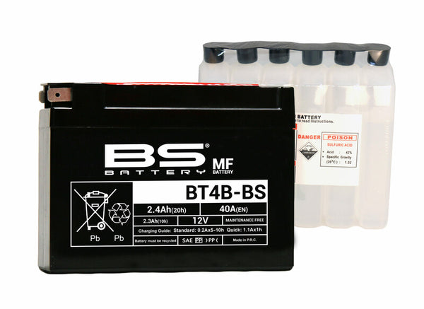 BS Battery Maintenance-Free Battery with Acid Pack - BT4B-BS 