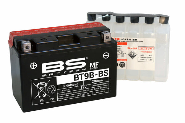 BS Battery Maintenance-Free Battery with Acid Pack - BT9B-BS 
