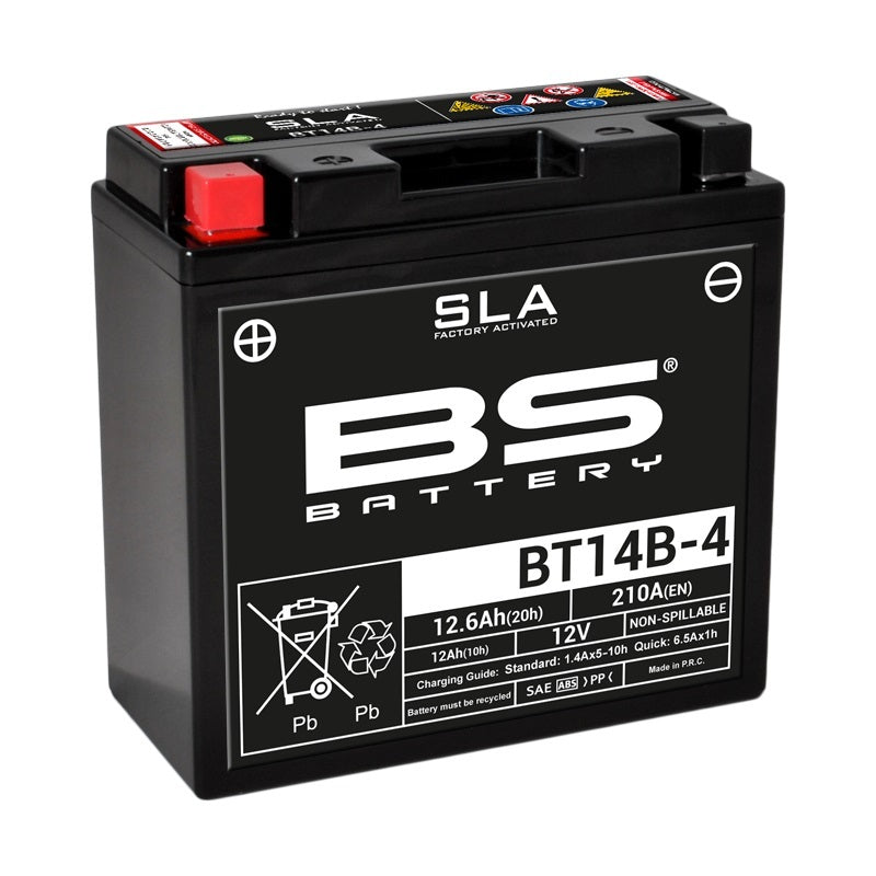 BS Battery SLA Batteri Underhållsfritt Fabriksaktiverat - BT14B-4